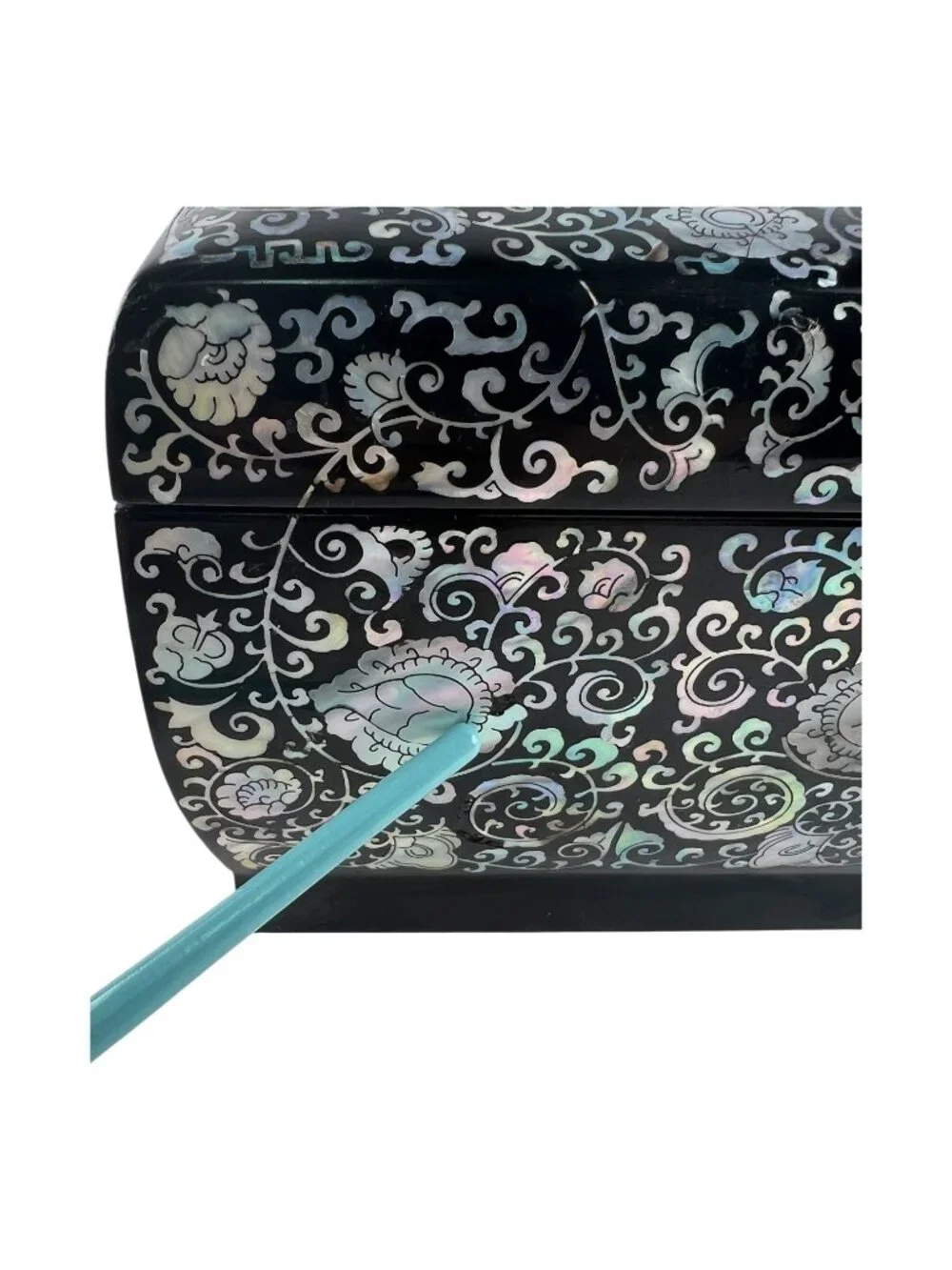 Vintage Abalone Inlay Jewelry Box, Deer Motif Keepsake Chest, Wedding Gift Decor